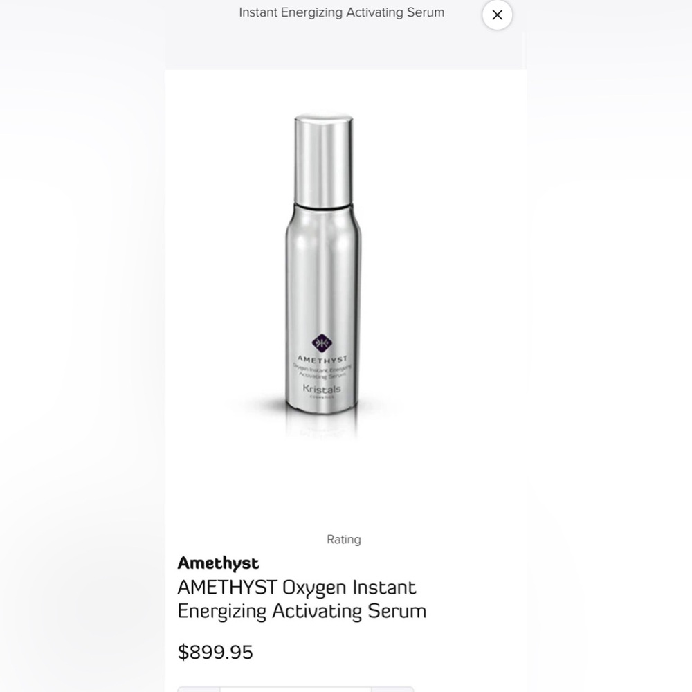 Kristals Amethyst Oxygen Instant Energizing Activating Serum New in Box